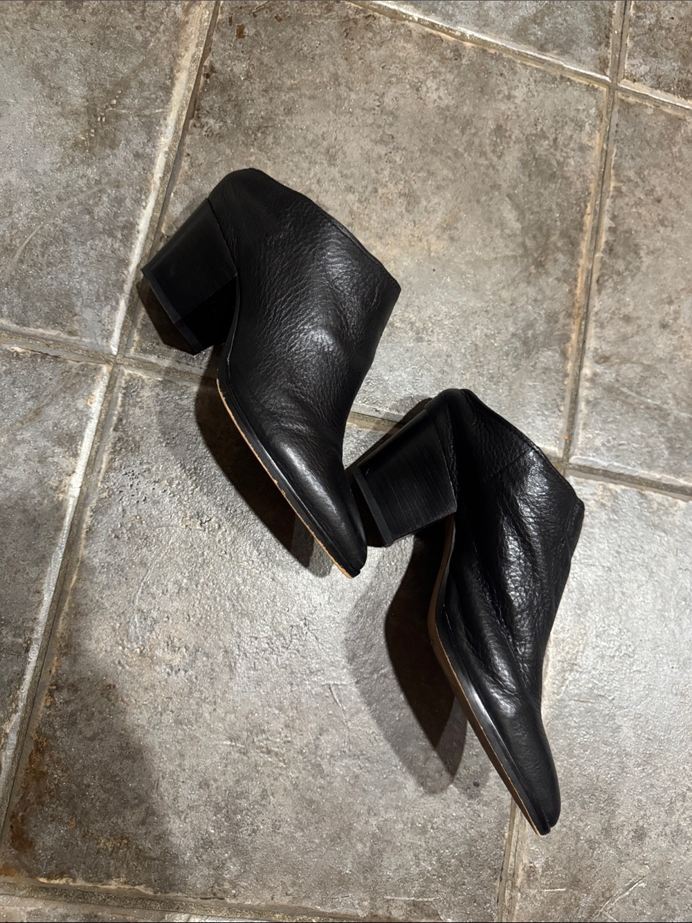 Dolce Vita Black Leather Pointed Ankle Booties
